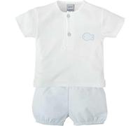 BABIDU Conjunto para bebé Y Niña con Camiseta de Manga Corta Estampada con Tapeta Y Cuello Redondo Set Bambino, Azzurro, 3 Months Unisex-Bimbi