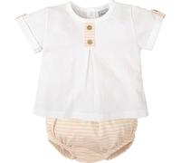 BABIDU Conjunto para bebé Y Niña con Camiseta de Manga Corta Estampada Y Cuello Volante Set Bambino, Tinta Unita, 3 Months Unisex-Bimbi