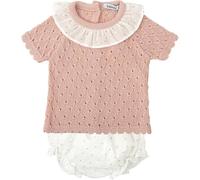 BABIDU Conjunto para bebé Y Niña con Ranita Punto Calado Y Camiseta de Manga Corta Set Bambino, Trucco, 0 Mesi Unisex-Bimbi