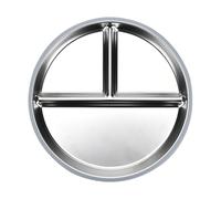Babies Plate, Stainless Steel Dinnerware, Heat Resistant Non Stick Tray, Divided Metal Dish Design, Kids Dishes for Vegetables, Fruits, Meat, Home, and Mealtime, 9.25x9.25x1.18 inches
