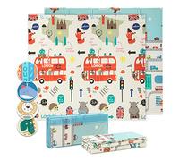 Babify Tappeto Gioco Bambini Pieghevole, Tappeto Neonato Morbido Senza BPA, Tappeto Neonato Gattonamento Antiscivolo, Tappeto Bambini Facile da Pulire, Tappeto Gioco Bambini Morbido Reversibile