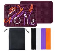 babikeen Extra Large Sensory Activity Board, 29,5 x 20 cm, tavola Doppia per attività con 20 Bastoncini in Silicone e Borsa da Viaggio per Bambini 3+ (rosso scuro)