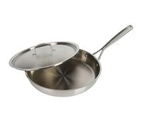 Babish Padella di grado professionale in acciaio inossidabile a tre strati, 30.5 cm, con coperchio in acciaio