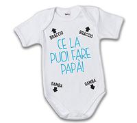 Babloo Body Ce La Puoi Fare Papa' Grafica Azzurra 12 Mesi Manica Corta
