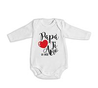 Babloo Body Neonato 100% Cotone Bodino Idea Regalo Festa del Papa' Papa' Ti Amo di gia' 3 Mesi Manica Lunga Bianco