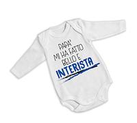 Babloo Body Neonato Bodino Idea Regalo Tifoso Interista 1 Mese Manica Lunga FB-003