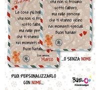 Babloo Coperta in Pile Plaid Natalizio Personalizzabile con Nome Grafica Letterina con Dedica Idea Regalo per Natale Calda e Morbida (100X150cm)