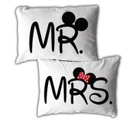 Babloo Coppia di Federe per Cuscini Letto Matrimoniale Mr e Mrs Mouse Idea Regalo per San Valentino Copricuscino per Decorazione Camera