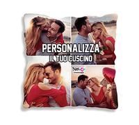 Babloo Cuscino Quadrato con Imbottitura Personalizzato con Foto, Fotocollage, Logo, Grafica o Testo Personalizzabile Idea Regalo Simpatica ed Originale (40_x_40_cm)