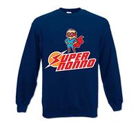 Babloo Felpa Unisex Idea Regalo per Il Nonno Super Nonno Blu L Girocollo