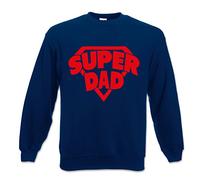 Babloo Felpa Unisex Idea Regalo per Il Papa' Super Dad Blu S Girocollo