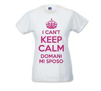 Babloo T Shirt Donna Linea Sposi Keep Calm Domani Mi Sposo Bianca M Bianca