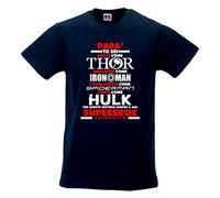 Babloo T-Shirt Maglia Uomo Idea Regalo per Il papà papà Sei Il Mio Supereroe Preferito Blu L