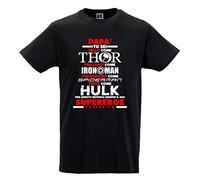 Babloo T-Shirt Maglia Uomo Idea Regalo per Il papà papà Sei Il Mio Supereroe Preferito Nera L