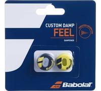 BABOLAT Custom Damp X2, Smorzatore di Vibrazioni Unisex Adulto, Nero Giallo, 2 unità