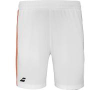 Babolat Pantaloncini da tennis Play – Bianco/Arancione, 2 tasche laterali per palle, vita elastica, S