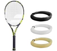 Babolat Pure Aero - Racchetta da tennis con corda da 16 g White Babolat Syn Gut a tensione media (impugnatura 12,5 cm)