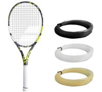 Babolat Pure Aero Team Tennis Racquet (7th Gen) - Strung with 16g White Babolat Syn Gut at Mid-Range Tension