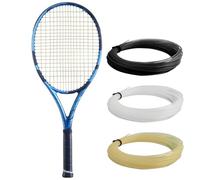 Babolat Pure Drive 107 - Racchetta da tennis con corda da 16 g, colore: Bianco Syn Gut a tensione media (impugnatura 12,5 cm)