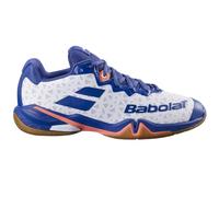 Babolat, Scarpe Badminton, modello Shadow 4 M, taglia 42,5, colore bianco/blu navy, tomaia aderente, suola a doppia densità, comfort a lunga durata, traspirabilità, mantenimento ottimale Uomo, 42.5 EU