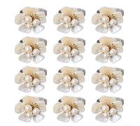 babominimer 12 portatovaglioli con perle di conchiglia, eleganti portatovaglioli con struttura in lega, diametro interno di 2,5 cm, si adattano alla maggior parte dei tovaglioli di stoffa o di carta,
