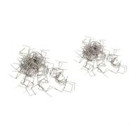 babominimer 200 graffette piatte da 0,6 mm e 0,8 mm per cucitrice a caldo, in acciaio inox 304, graffette per saldatura in plastica, compatibili con kit di riparazione paraurti auto, argento (2