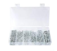 babominimer 85 perni divisi, perni a molla, clip a gancio per trattore, chiusure zincate tipo R per tosaerba, apparecchiature elettriche, camion, con scatola portaoggetti