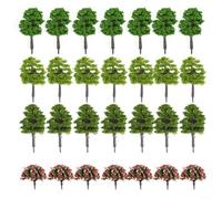 babominimer Alberi di paesaggio ferroviario modello 70pcs per HO Z per layout in scala TT, 1:75 1:100 fogliame di plastica con luce verde scuro fiore di pesca per il giardino del treno