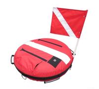 babominimer Boa da allenamento per immersioni subacquee con bandiera gonfiabile per immersioni - Marcatore di sicurezza ad alta visibilità per apnea e uso in acque libere, nylon rivestito con (rosso)