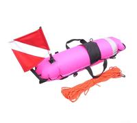 babominimer Boa gonfiabile per pesca subacquea con bandiera subacquea, fascia riflettente e corda da 25 m, struttura in nylon 210D per una maggiore visibilità e (rosa fluorescente)