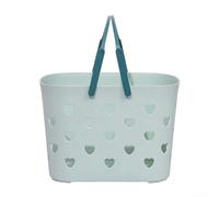 babominimer Borsa da bagno in plastica con manico, design traforato per organizzare shampoo, bagnoschiuma, prodotti per la pulizia, cosmetici e accessori essenziali per la cucina (verde)