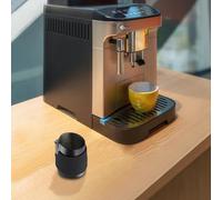 babominimer Brocca per latte espresso in acciaio inox, 420 ml, senza maniglia, con beccuccio a forma di falco e guaina in silicone, per la cottura a vapore di latte e cappuccino, durata 304