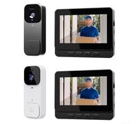 babominimer Campanello video intelligente, display da 4,3 pollici, citofono wireless, fotocamera HD, conversazione bidirezionale, lunga durata della batteria, facile installazione (nero)