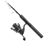 babominimer Canna da pesca telescopica in fibra di carbonio, 165 cm, leggera, compatta, con anelli guida anti-erosione e punta a prova di esplosione, compatibile con varie specie di pesci,