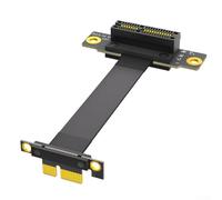 babominimer Cavo riser PCIe 3.0 da X1 a X1 con doppio connettore ad angolo retto a 90 gradi, prolunga maschio a femmina per GPU, SSD, RAID e schede di acquisizione, schermato ad alta velocità (10 cm)