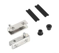 babominimer Cerniere per porte in vetro in acciaio inossidabile, confezione da 2, antiruggine, installazione senza fori, con cuscinetti in gomma, adatte per vetro da 5-6 mm, per armadietti, librerie