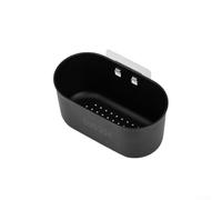 babominimer Cestello per lavello da cucina in acciaio inox 304, antiruggine, per lavare frutta e verdura, scolare pasta e tenere spugne, pennelli e sapone (adesivo nero)