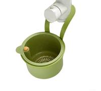 babominimer Cestello rimovibile da appendere per lavello con design a scatto e coperchio inferiore apribile, scolapiatti da cucina con filtro fine per frutta, verdura e utensili (verde)