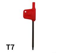 babominimer Chiave a T tipo bandiera rossa per set di cacciaviti Torx per T5-per T20, 10 chiavi piccole con anima in acciaio e manico in plastica, compatibile con trapani manuali ed elettrici (T7)