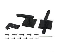 babominimer Chiavistello per cancello da giardino in alluminio nero su entrambi i lati, per recinzione in legno e porta del fienile, facile installazione e protezione per la sicurezza dei bambini