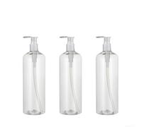 babominimer Confezione da 3 flaconi dispenser di sapone in PET trasparente con pompa per shampoo, bottiglie per lozioni da 500 ml, per bagno, cucina e soggiorno, resistenti alle perdite, (trasparenti)