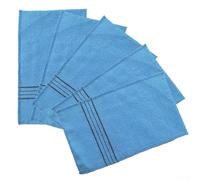 babominimer Confezione da 5 asciugamani esfolianti da bagno per scrub delicato e pulizia profonda, asciugamani da doccia in morbido cotone di poliestere per sauna, spa e bagno domestico, duraturi (blu