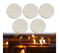 babominimer Coperta di sicurezza per camini a bioetanolo e gel in fibre di silicato, per caminetti e bruciatori a gel, colore bianco, 8,6 x 1,2 cm (5 pezzi)