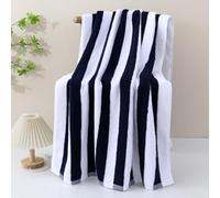 babominimer Copertura per sedia a sdraio in cotone a righe con tasca per spiaggia e piscina, 76 x 85 cm, design oversize, compatibile con asciugamani California Cabana (nero 76 x 180)