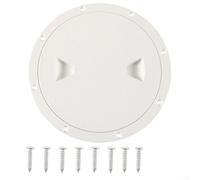 babominimer Copertura rotonda per portello di ispezione in ABS bianco con design a vite per accesso a barche e yacht, piastra impermeabile di grado marino da 10,2 cm (20,3 cm con viti)