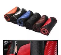 babominimer Coprivolante in pelle microfibra per tutte le auto, design cucito a mano con presa e comfort superiori, adatto per le misure, nero/rosso/argento/marrone/blu/arancione