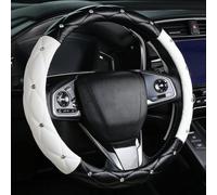 babominimer Coprivolante in pelle per auto, in pelle PU con texture goffrata, impugnatura antiscivolo, si adatta alla maggior parte delle ruote da 38 cm, montaggio per veicoli standard, per Easy (C)