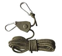 babominimer Corda antivento in nylon per puleggia da 4 mm e 2 m, con regolatore, per tende da campeggio e tettoie, cachi/bianco/nero/rosso/arancione/verde/verde militare (H)