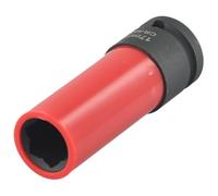 babominimer CTA Tools - Chiave a bussola per dadi ruota, 17 mm, a 6 punti, con coperchio protettivo, testa quadrata da 1/2", lunghezza 85 mm