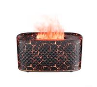 babominimer Diffusore di oli essenziali a fiamma, umidificatore da 160 ml con luci LED a 7 colori, funzione di spegnimento automatico, nebulizzatore per aromaterapia per uso domestico e ufficio, nero